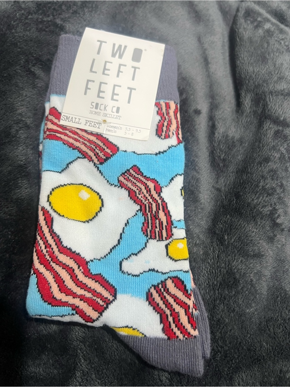 Two Left Feet Men’s Bacon & Egg Novelty Socks - Blue